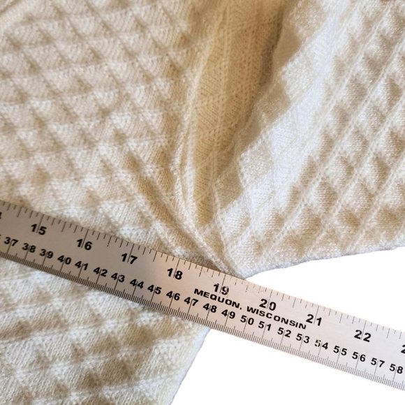 Vintage Portia Sweater Women's Size M White Knit Long Sleeve Button Pockets - Picture 5 of 12